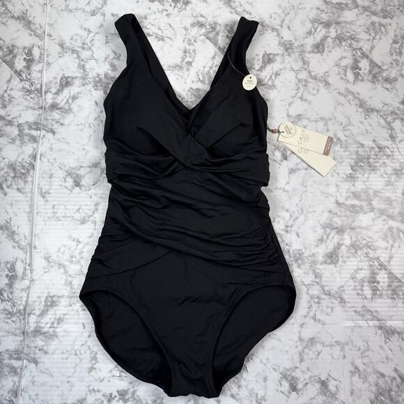 CALIA by Carrie Underwood Other - Calia Womens Seamed Sculpt One Piece Swimsuit Size 14 Pure Black Sliming Support